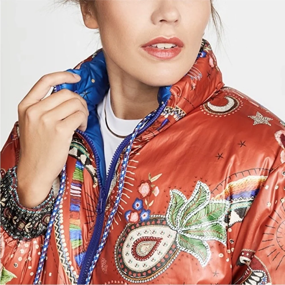 Farm Rio Reversible Mystic Puffer Jacket size S/M - Picture 5 of 12